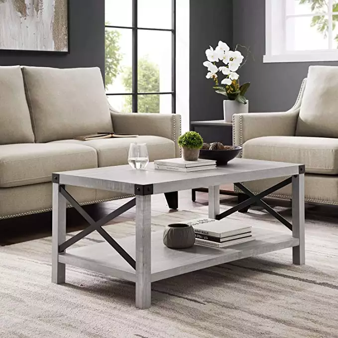 Relaxliving Modern Design Large Storage Shelf Living Room Coffee Table