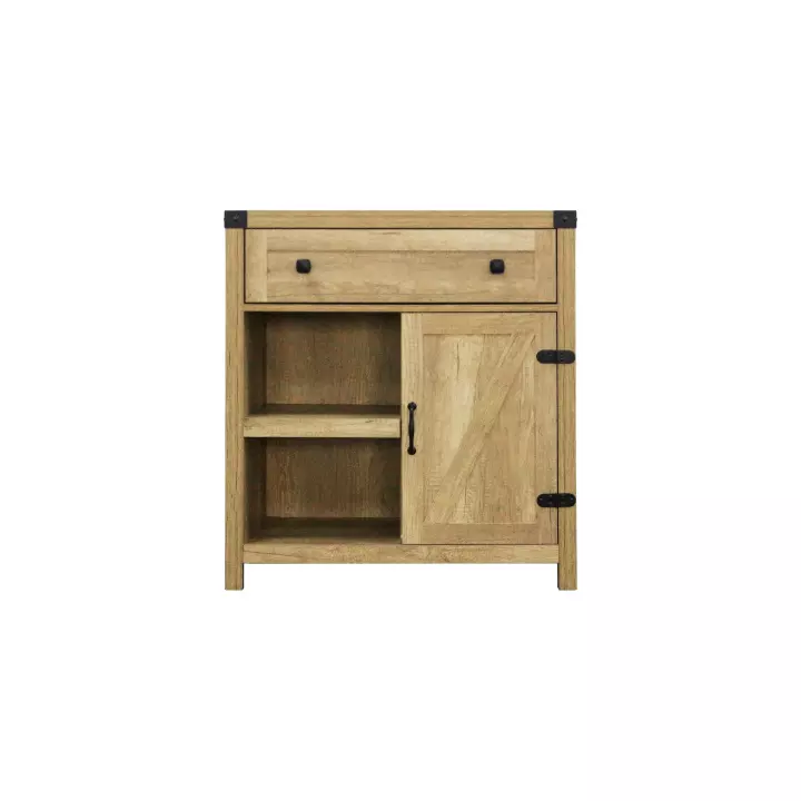 White Rustic Oak Accent home furniture Farmhouse bare wood style side Storage Cabinet