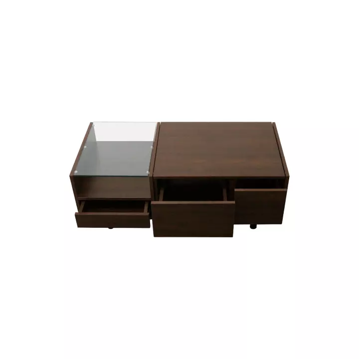 Modern living room glass surface multifunctional storage furniture wooden tea table / coffee table
