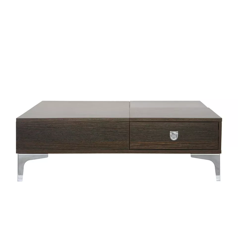 Modern wooden with glass visual storage space for tea table living room coffee table