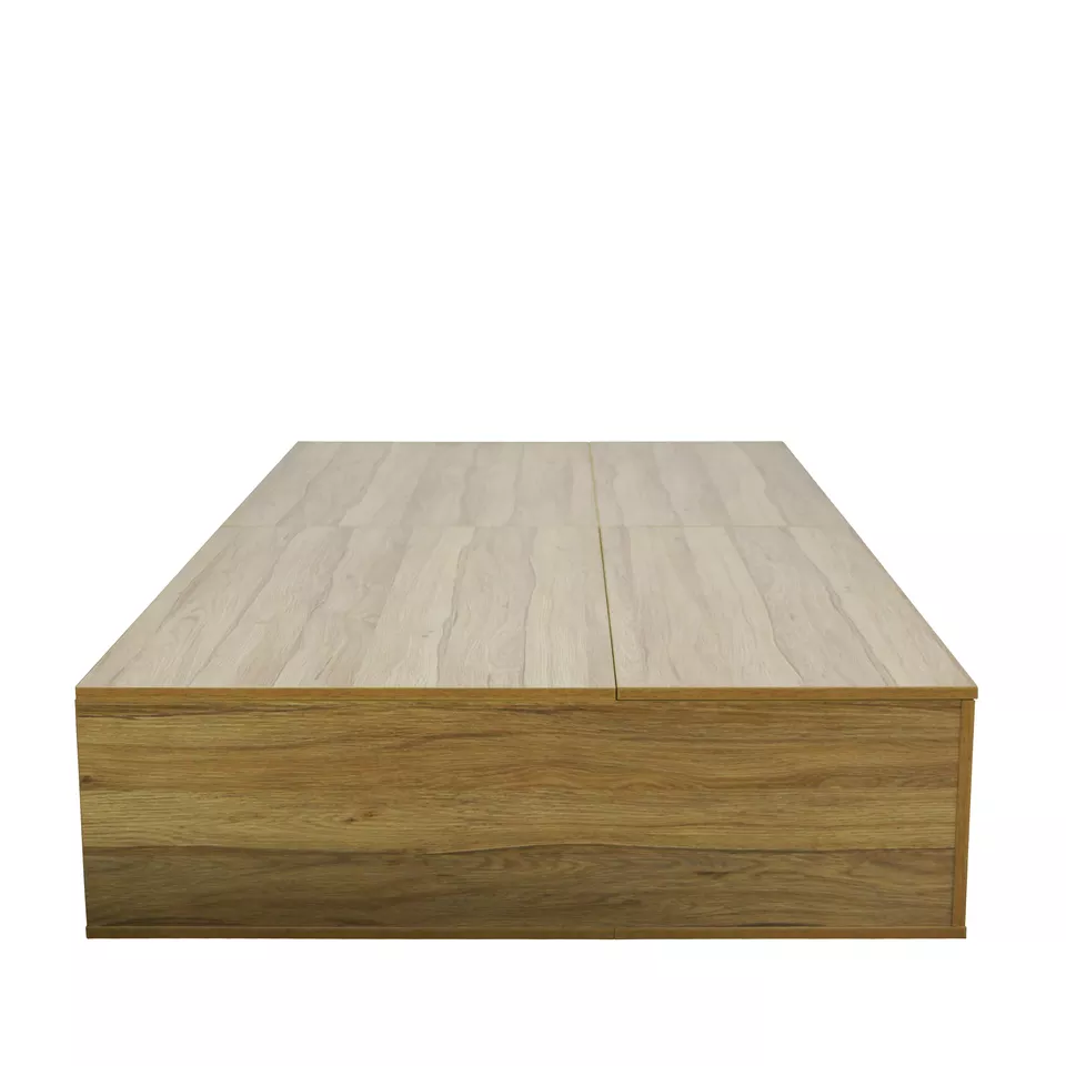 Minimalist bedroom furniture oak bed storage wooden frame large storage space