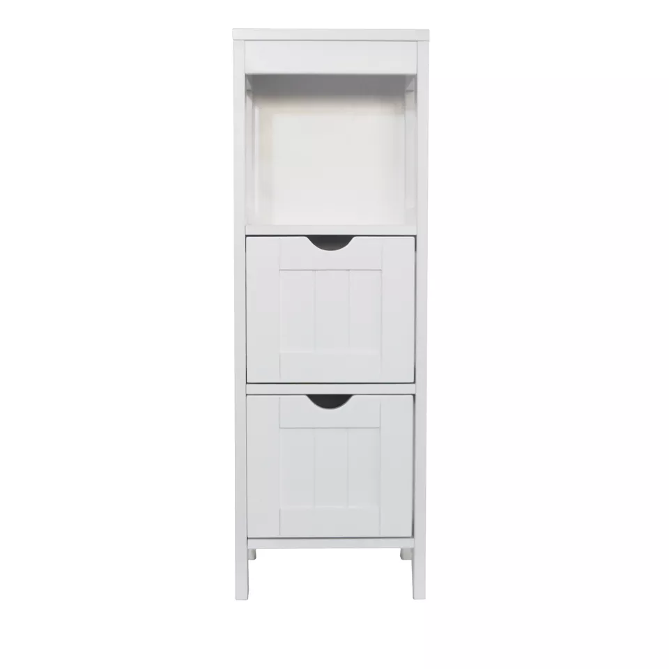 Simple white pastoral solid wood storage cabinet gap storage